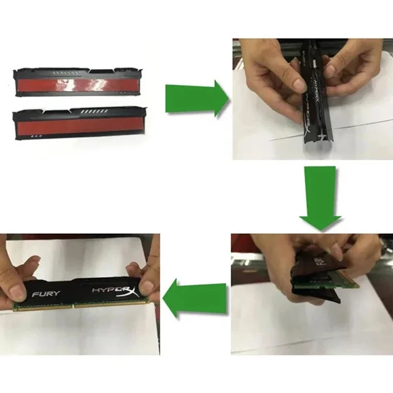 RAM Heatsink DDR2 DDR3 DDR4 Armor for Computer Memory Cooler Radiator, White Blue Black Red 4 Colors