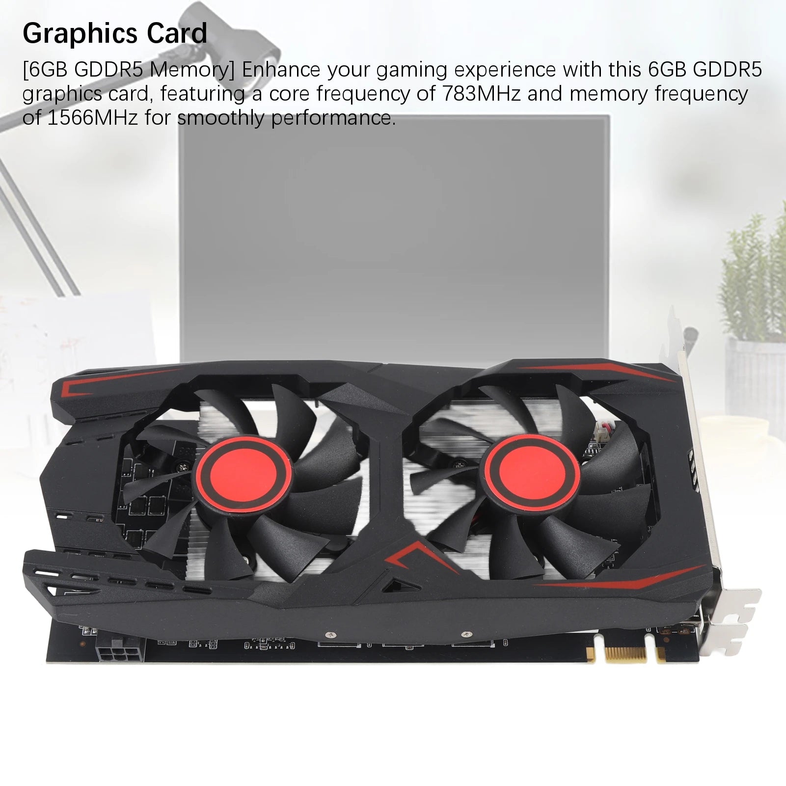 Graphics Card 6GB GDDR5 192-bit Dual Fan PCIe 2.0 x16 Slot Supports DVI, VGA, HD Multimedia Interfaces Gaming Graphics Card