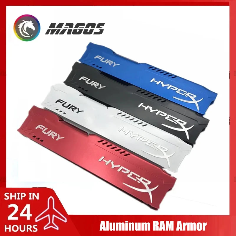 RAM Heatsink DDR2 DDR3 DDR4 Armor for Computer Memory Cooler Radiator, White Blue Black Red 4 Colors